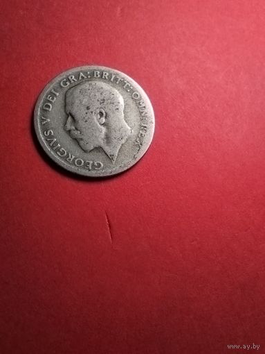 6 пенсов 1920 Великобритания. Мелки Георг. С рубля. (17) Классные.