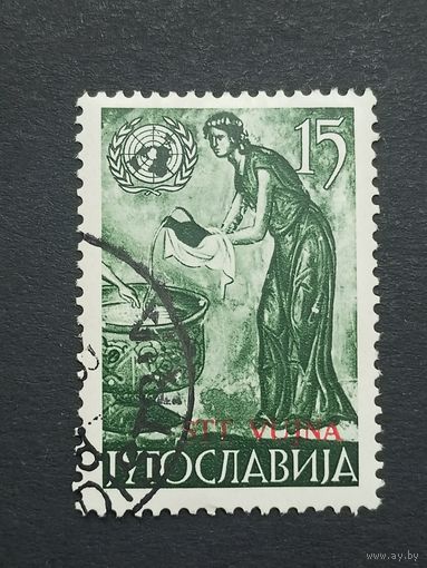 Югославия 1953. Триест Зона В. Фрески 12-14 веков - с логотипом Организации Объединенных Наций. Надпечатка STT - VUJNA