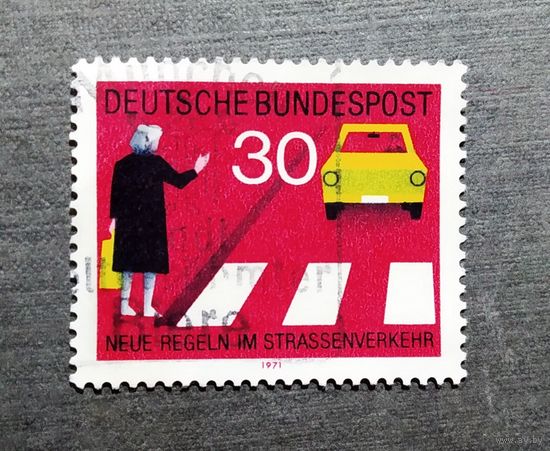 Марка Германия 1971 год Правила дорожного движения