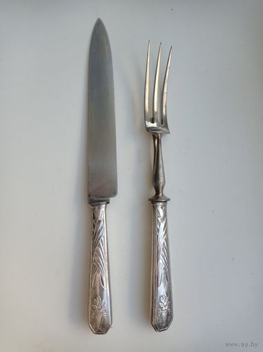 Приборы для разделки мяса и дичи Франция серебро