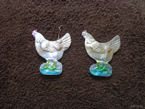 Ёлочная игрушка. Картонаж. "КУРИЦА".Цена за 1 шт.