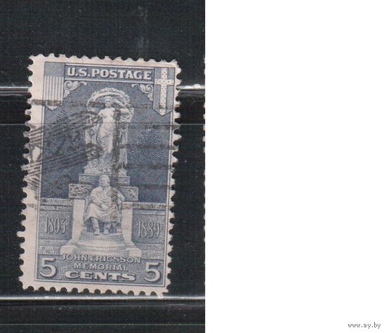 США-1926, (Мих.304), гаш.    , Памятник Эрикссону, Швеция (одиночка)(1)
