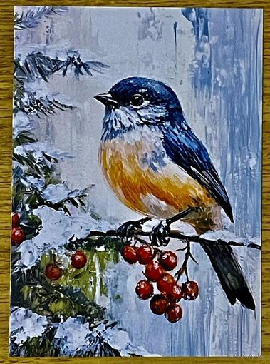 Открытка новогодняя чистая 10х15 см.