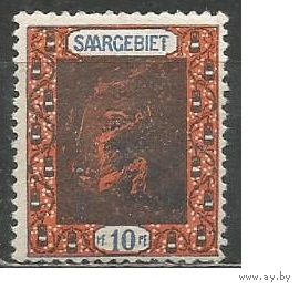 Германия(СААР). Угольщик. Художник Бергман фон Орт. 1921г. Mi#54.