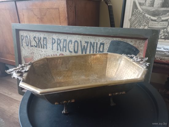 Ваза ванна сервировочная для охлаждения рюмок льдом XIX век латунь
