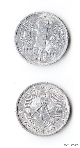 1 пфенниг ГДР 1981 года