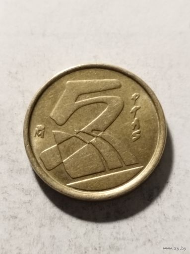 Испания 5 песет 1991