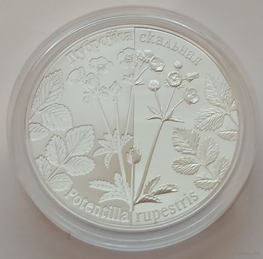 Лапчатка скальная, 20 рублей 2017, серебро, Ag 925