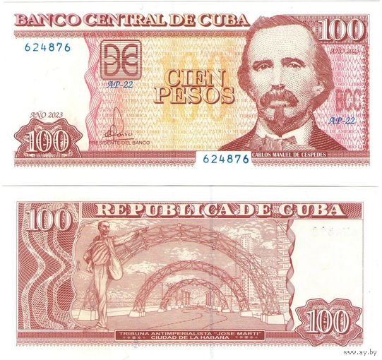 Куба 100 песо 2023 год UNC