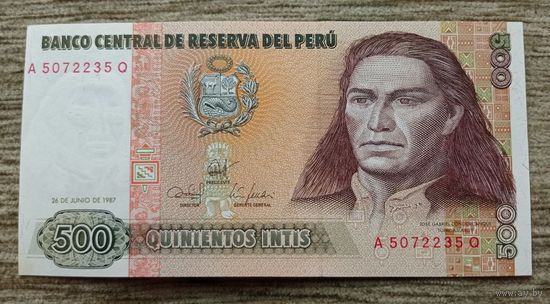 Werty71 Перу 500 инти 1987 UNC банкнота