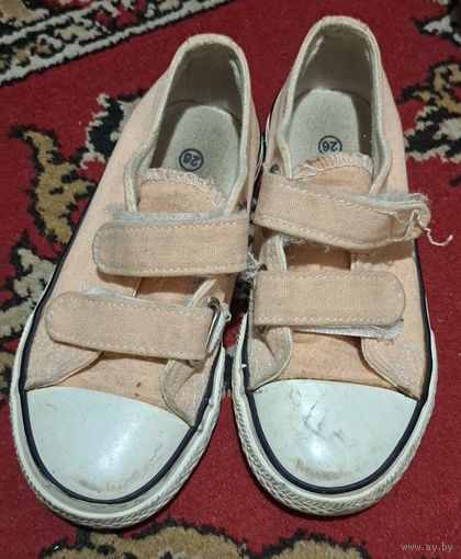 Кеды светло-оранжевые, р.26 (по стельке 16.5см), в хорошем состоянии