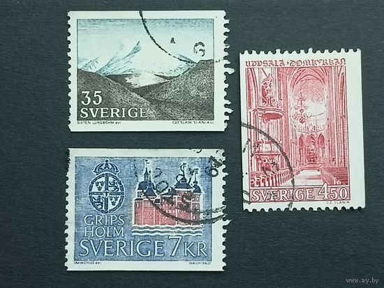 Швеция 1967. Горный пейзаж и собор Уппсалы. Полная серия