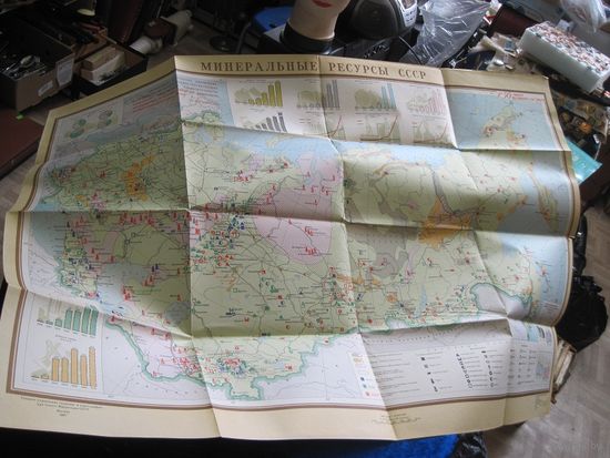 Карта Минеральные ресурсы СССР 1:800 000, 1967 г.