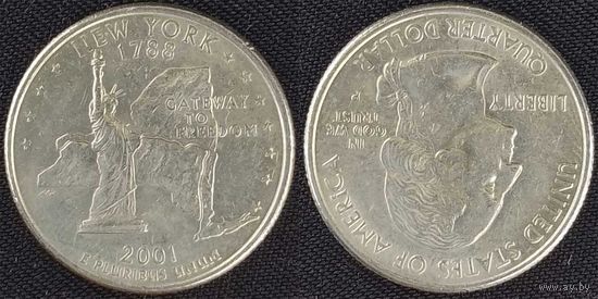 25 центов(квотер) США 2001г P, Нью-Йорк