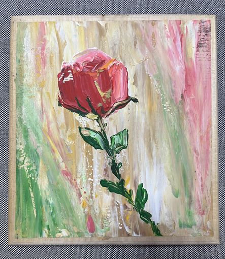 Живопись на доске "Роза"