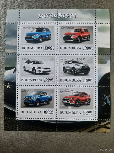 Бурунди 2018. Буджумбура. Автомобили Mitsubishi. Малый лист