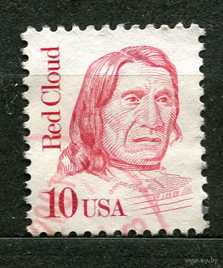 Ред Клауд - Индейский вождь племени Сиу. США. 1987. Полная серия 1 марка