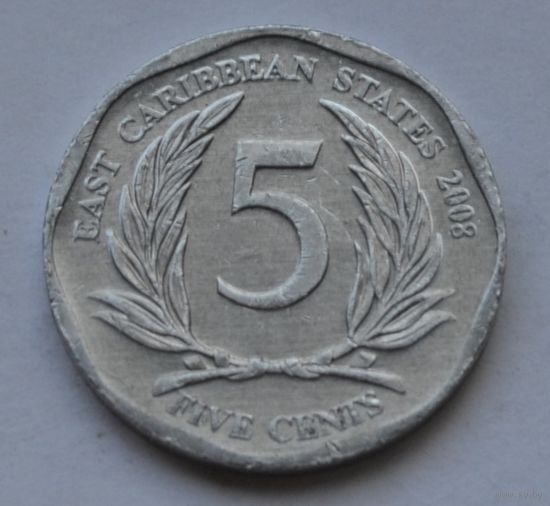 Восточные Карибы, 5 центов 2008 г.