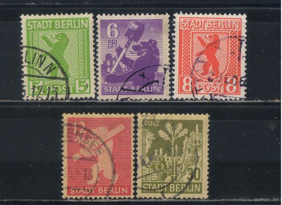 Оккупация Германии Большой Берлин и Бранденбург 1945 Герб Дуб Стандарт #1А-3А,5А,7А