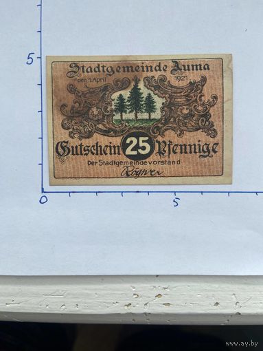 Нодгельд 25 пфеннигов Аума. Веймарская республика - 0202