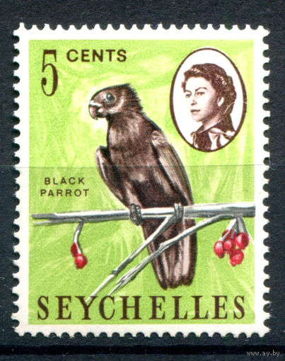 Британские колонии - Сейшелы - 1962/67г. - королева Елизавета II, ландшафты, птица, 5 с - 1 марка - MNH [Mi 195]. #3-WB-80-A-1