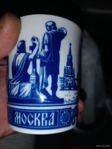Кружка чашка фарфор ЛФЗ агитация Москва Памятник Минину и Пожарскому СССР