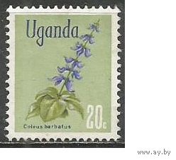 Уганда. Цветы. Калеус барбатус. 1969г. Mi#108.