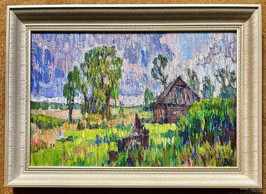 Выборова В.Ю "На краю деревни", 2022г. Холст, масло. Размер 40х60 см.