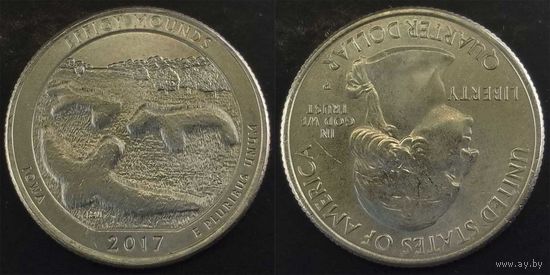25 центов(квотер) США 2017г P, Национальный памятник Эффиджи-Маундз