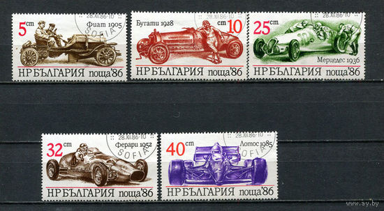 Болгария - 1986 - Спортивные автомобили - 5 марок. Гашеные.  (Лот 65DZ)-T5P7