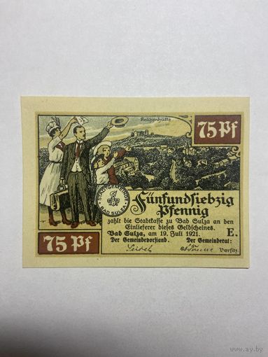 75 пфеннингов (нотгельды) г. Германия.-1012