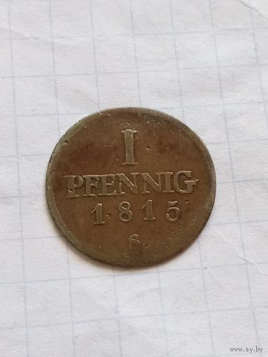 1 пфенниг 1815 года Саксония