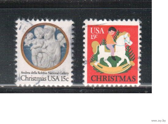 США-1978, (Мих.1368-1369) , гаш. , Рождество (полная серия)
