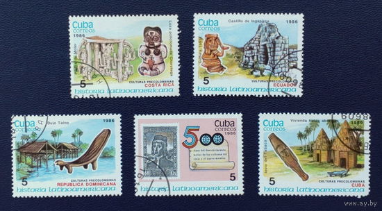 Куба.1986.История латинской Америки-Культура, 5с (5 марок)