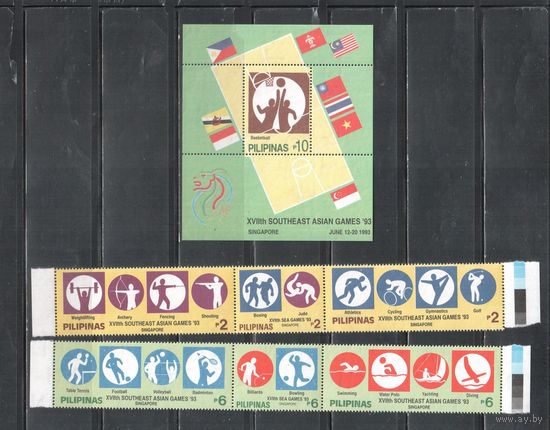Филиппины-1993(Мих.2282-2287,БЛл.60) , ** , Спорт, (полная серия)