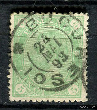 Королевство Румыния - 1890/1891 - Румынский монарх Кароль I 5B - [Mi.85] - 1 марка. Гашеная.  (Лот 63X)