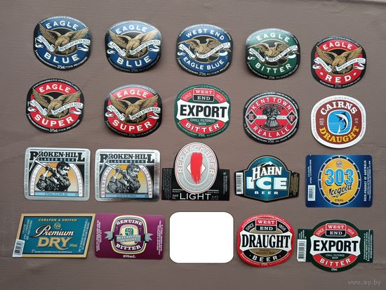 Пивные этикетки из Южного полушария (Австралия), цена за 1 шт., см. описание лота, ю-920 (3406)