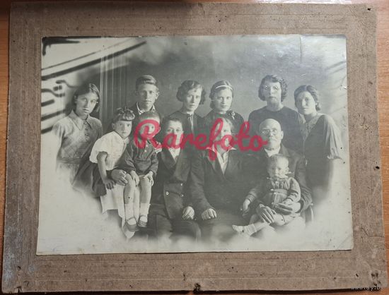 1930-е Коллективный снимок большая семья типажи ретро