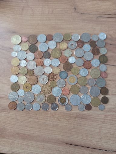 Монеты мира, 100 шт, без РФ, СССР, Украины