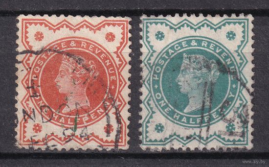 30.Br. Великобритания. Виктория. Стандарт. 1/2d. 1887/1900 гг. Mi.##86/100.