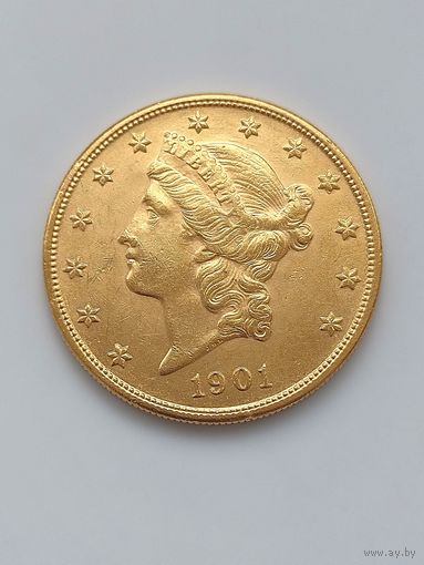 20 долларов США 1901г.