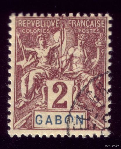 1 марка 1904 год Французский Габон 17