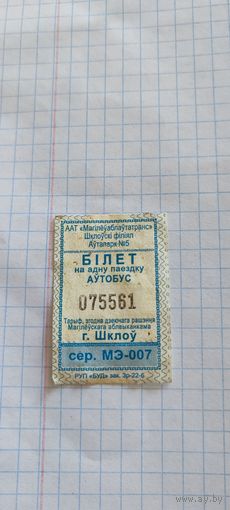 Талон на проезд г. Шклов