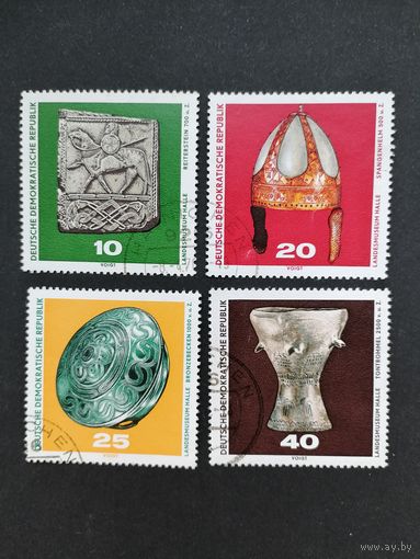 ГДР 1970 Полная серия марок "Археологические находки" (почтовое гашение без клея) Mi.1553-1556 каталог 3.00 евро