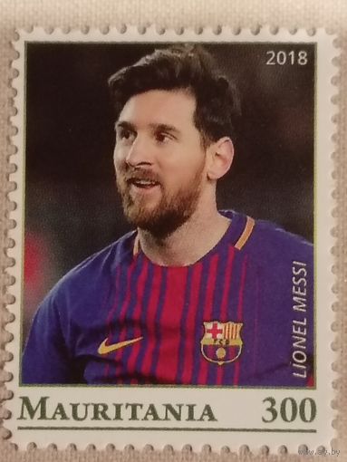 Мавритания 2018. Футбол. Lionel Messi. Марка из серии