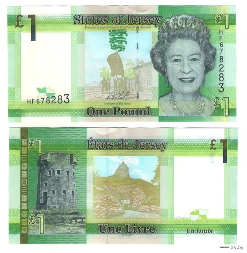 Джерси 1 фунт 2018 год UNC