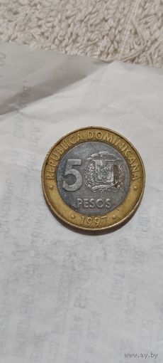 Доминиканская республика 5 песос 1997