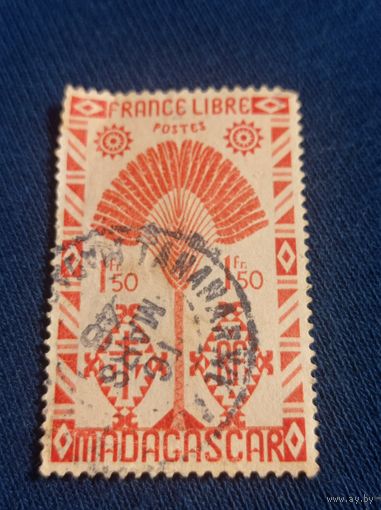 Французский Мадагаскар 1943 года. 1,50f