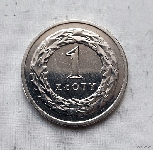 1 злотый 2019 года Польша. Третья Республика. Очень красивая монета!