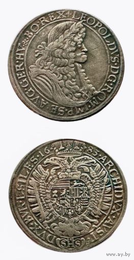 КОПИЯ 2 Талера 1683 года Леопольд Губастик Австрия